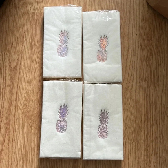 Pineapple Dinner Party Napkins | Rose Gold Foil | Rose Gold | Beach Party | Luau - Picture 4 of 12